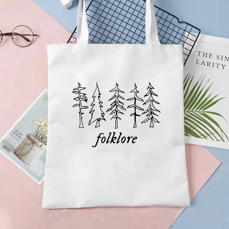 Folklore Shopper Bag Taylor Music Swift Albums Canvas Bag Folklore