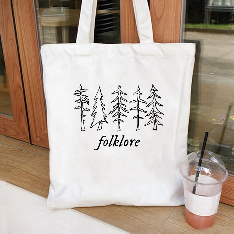 Folklore Shopper Bag Taylor Music Swift Albums Canvas Bag Folklore