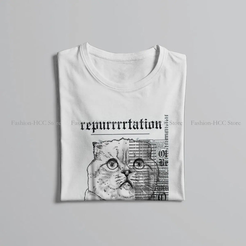 Taylor White Cats Swift Rep Tour Harajuku Polyester TShirt Cat Cute