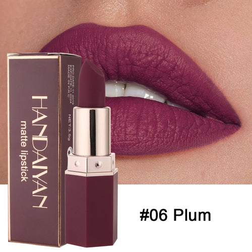 HANDAIYAN 6 Shades Matte Matte Lipstick Velvet Easy Tinting Long-Wear