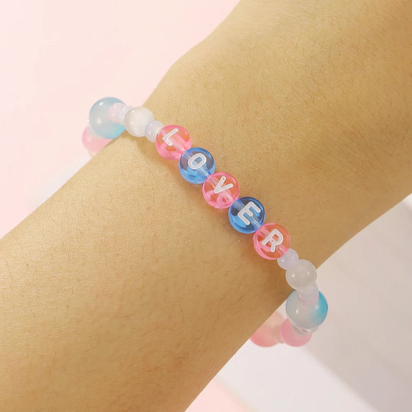 Trendy Taylor Swift Concert Fan Bracelet Crystal Opal Beaded Alphabet