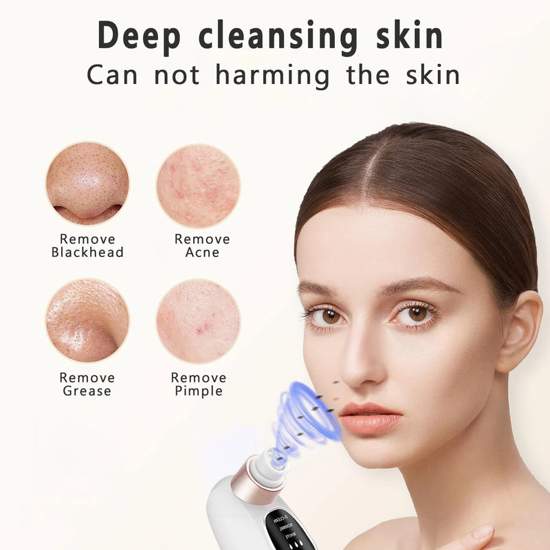 Blackhead Remover Pore Vacuum Face Cleaner Electric Pimple Acne Black