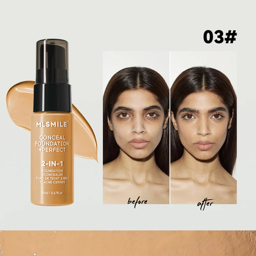 MLSMILE 6 color Powder Foundation long-Lasting Waterproof, Moisturing