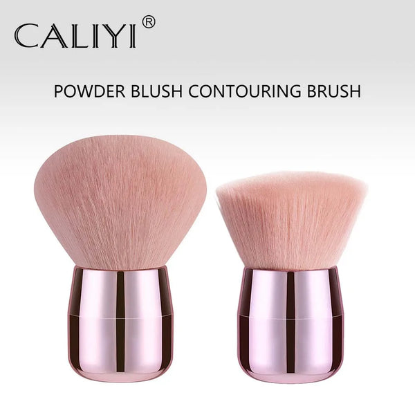 CALIYI 1/2 PCS Fluffy Loose Powder Blush Brushes Portable MINI Luxury