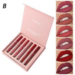 Matte Lip Gloss Set 6 Color Lipstick Smooth And Lasting Display Lip