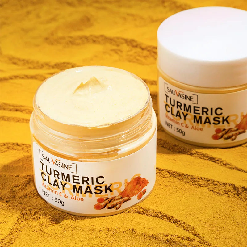 Turmeric Mud Mask Facial Purification Deep Cleansing Brightening Oil