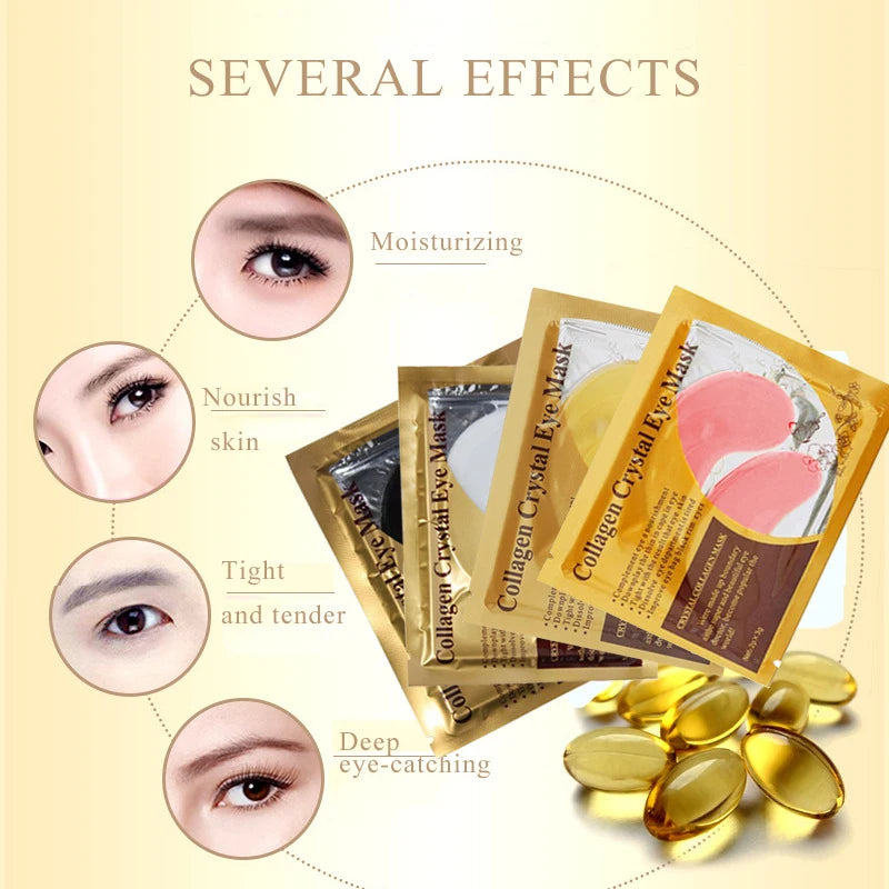 20Pcs=10Pairs Gold Collagen Crystal Eye Mask skincare Eye Patches