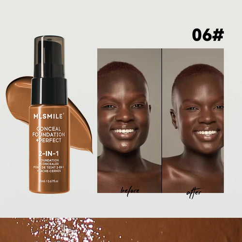 MLSMILE 6 color Powder Foundation long-Lasting Waterproof, Moisturing