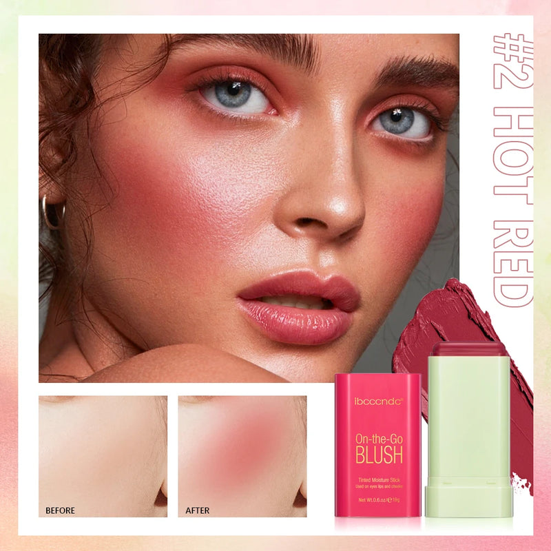 Tinted Mositure Blush Stick Face Pink Cream Cheek Blusher Cosmetics 3