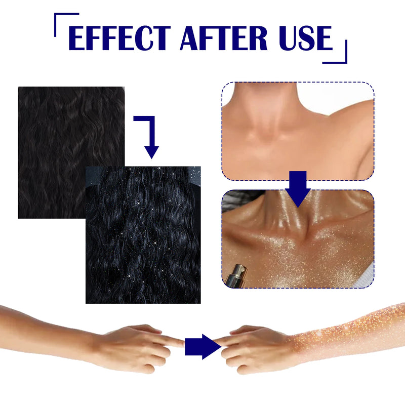Jaysuing Shiny Glitter Spray Body Hair Clothes Highlighter Powder