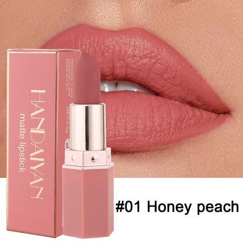 HANDAIYAN 6 Shades Matte Matte Lipstick Velvet Easy Tinting Long-Wear