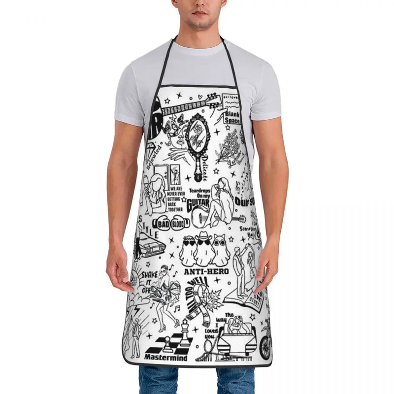 Taylor Swifts Eras Aprons Chef Cooking Cuisine Tablier Sleeveless Bib