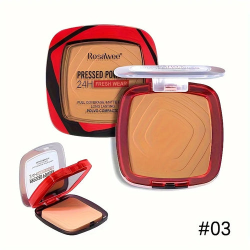 Matte Full Coverage Pressed Powder Foundation With Puff Applicator,