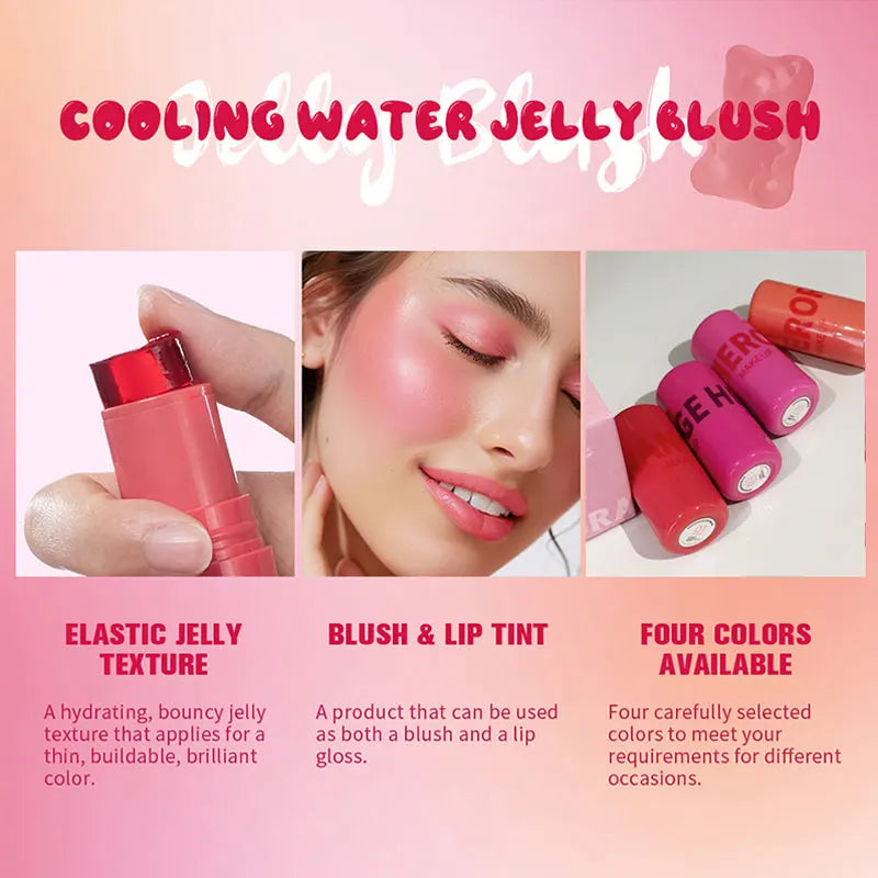 Jelly blush lip gloss stick for lazy people to contour, even skin