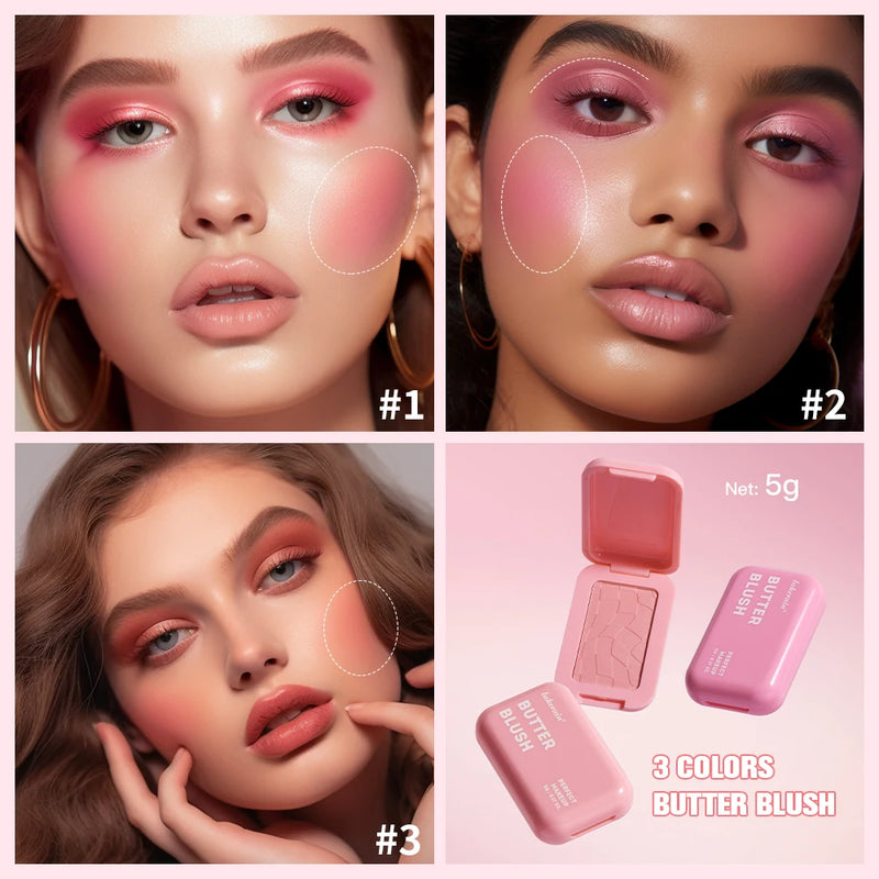 Professional Makeup Powder Blush 12HR Wear Vegan Formula Blusher