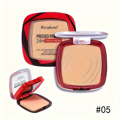 Matte Full Coverage Pressed Powder Foundation With Puff Applicator,