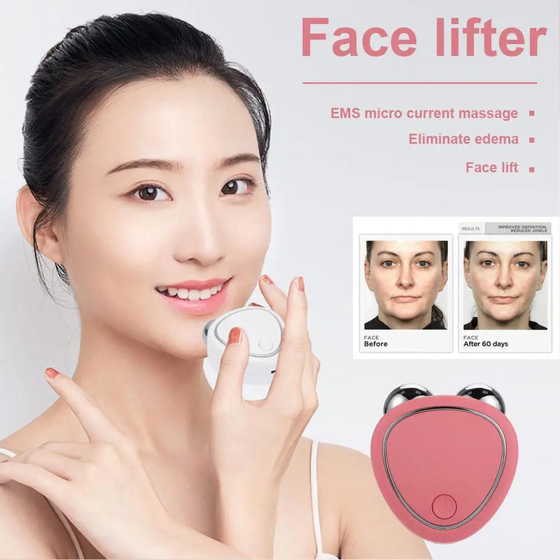 Portable Electric Face Lift Roller Massager EMS Sonic Facial Lifting