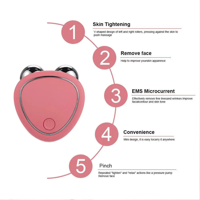 Portable Electric Face Lift Roller Massager EMS Sonic Facial Lifting