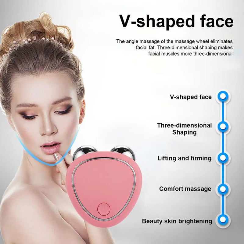 Portable Electric Face Lift Roller Massager EMS Sonic Facial Lifting