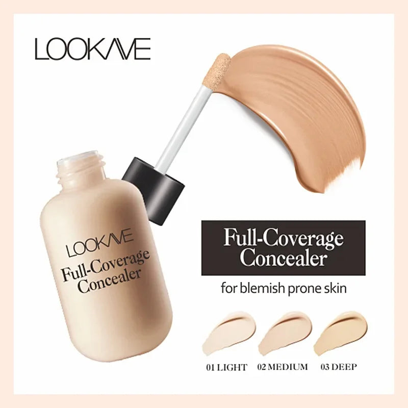 Liquid Concealer Foundation Cream Makeup Waterproof Lasting Full
