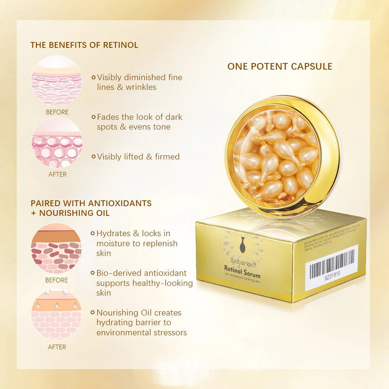 90 Pcs/Bottle Retinol Serum Ceramide Capsules Night Serum Moisturizing