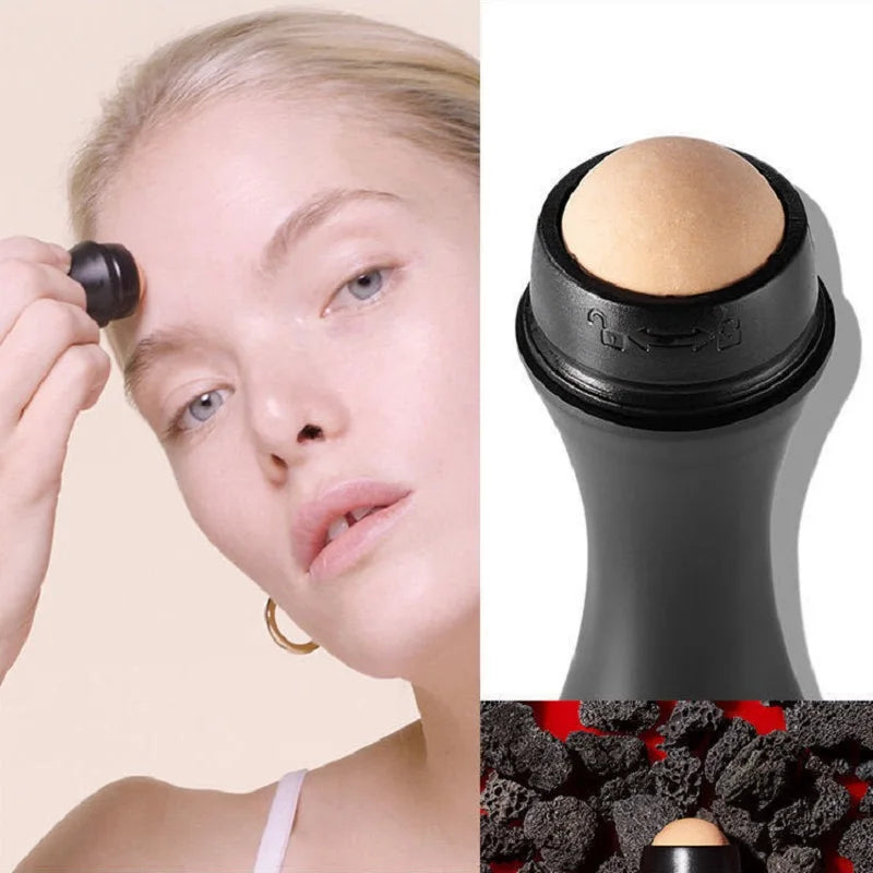 Face Oil Absorbing Roller Natural Volcanic Stone Facial Pore Cleaning