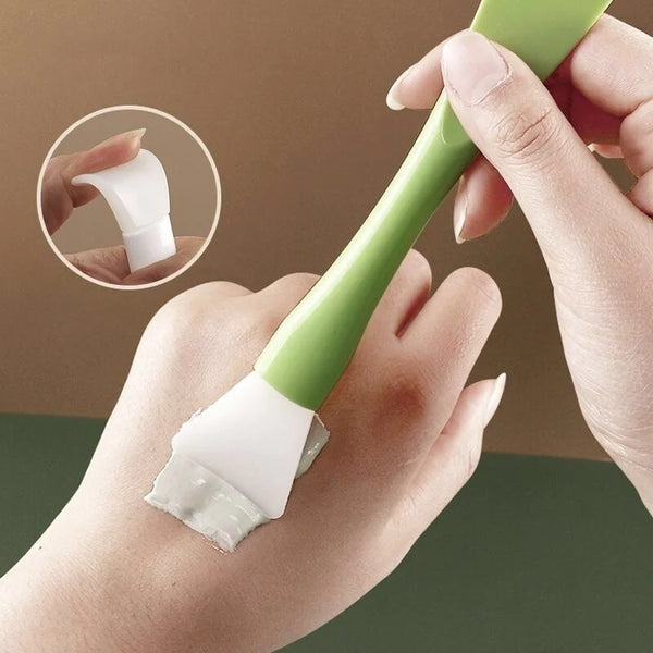 1Pcs Silicone Facial Mask Brush Soft Head with Scraper Integrated