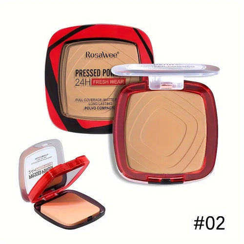 Matte Full Coverage Pressed Powder Foundation With Puff Applicator,
