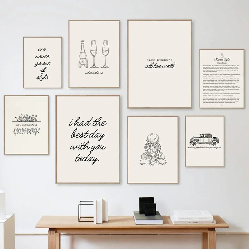 Modern Minimalist Wall Art Abstract Lines Taylor Swift HD