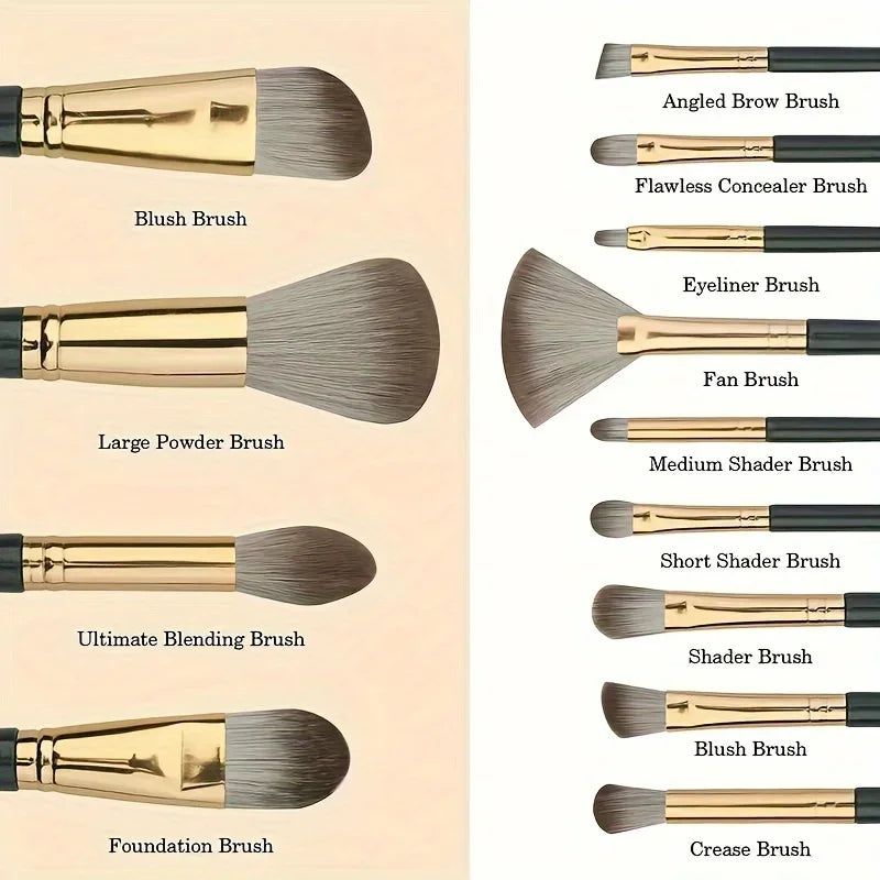 14 Piece Makeup Brush Set Soft Fluffy Eyeshadow Brush Concealer Brush