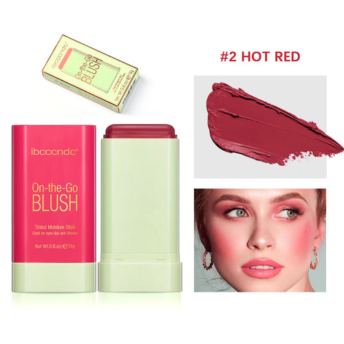 Tinted Mositure Blush Stick Face Pink Cream Cheek Blusher Cosmetics 3
