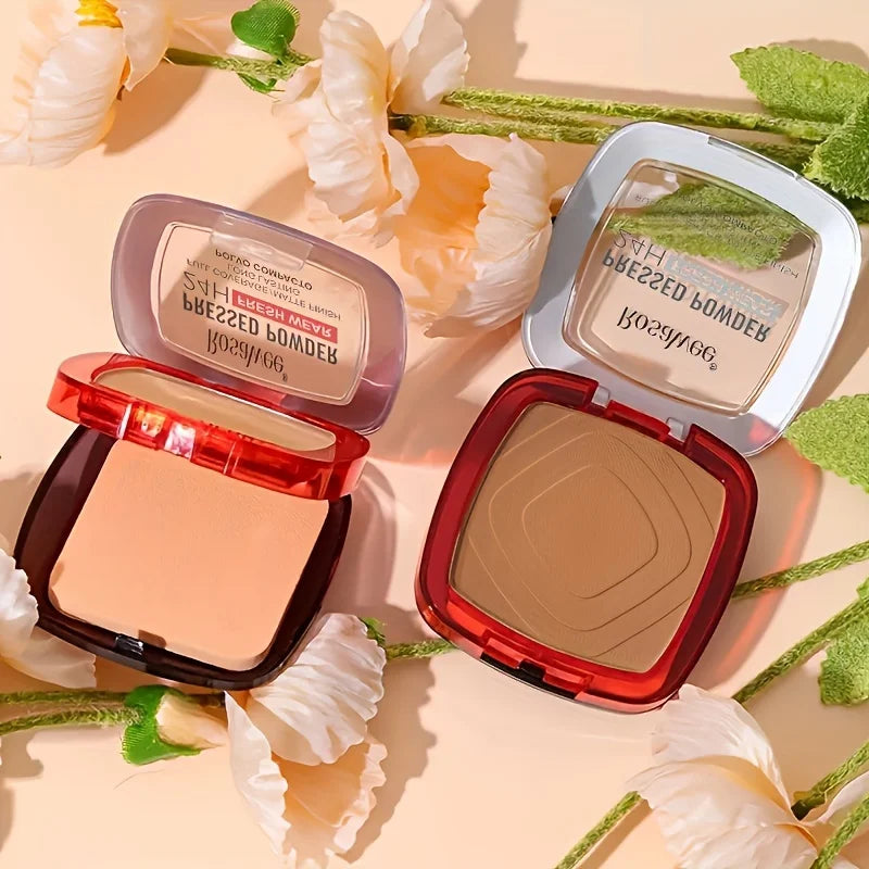 Matte Full Coverage Pressed Powder Foundation With Puff Applicator,