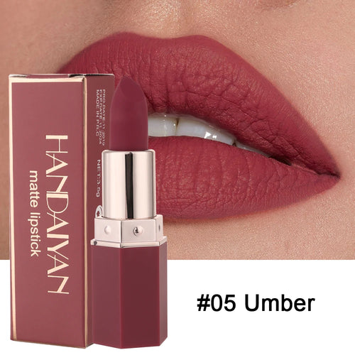 HANDAIYAN 6 Shades Matte Matte Lipstick Velvet Easy Tinting Long-Wear
