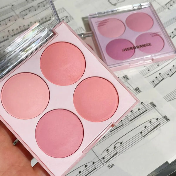 4 Colors Blush Powder Face Makeup Set Mixed Sweet Warm Colors Matte