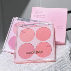 4 Colors Blush Powder Face Makeup Set Mixed Sweet Warm Colors Matte