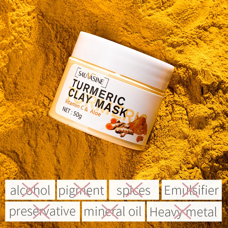 Turmeric Mud Mask Facial Purification Deep Cleansing Brightening Oil