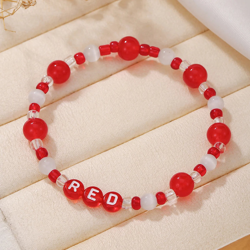 Trendy Taylor Swift Concert Fan Bracelet Crystal Opal Beaded Alphabet