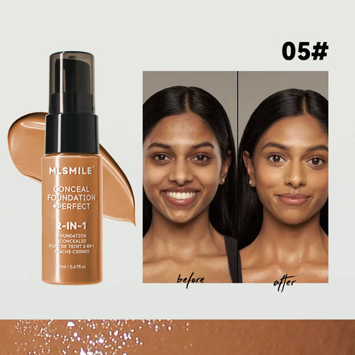 MLSMILE 6 color Powder Foundation long-Lasting Waterproof, Moisturing