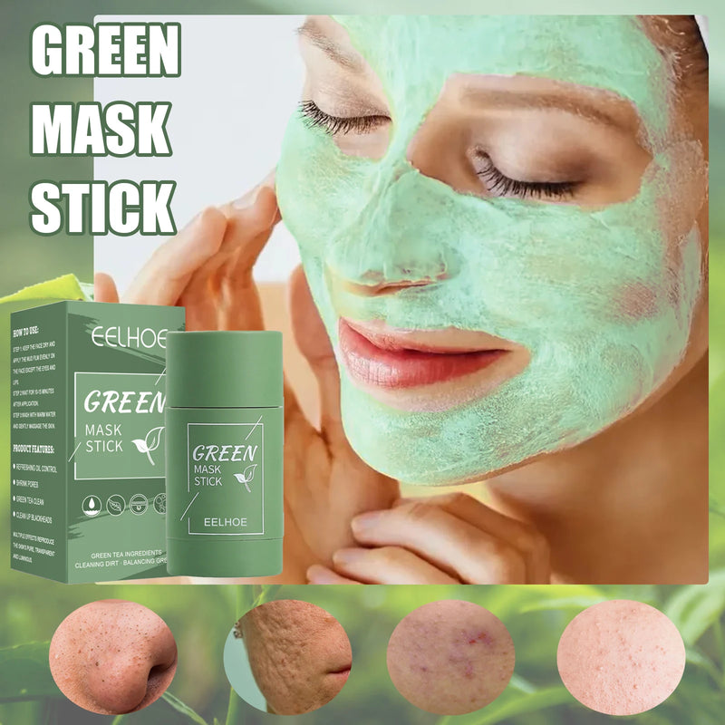 Green Tea Solid Mask Face Clean Mask Stick Shrink Pores Deep Cleans