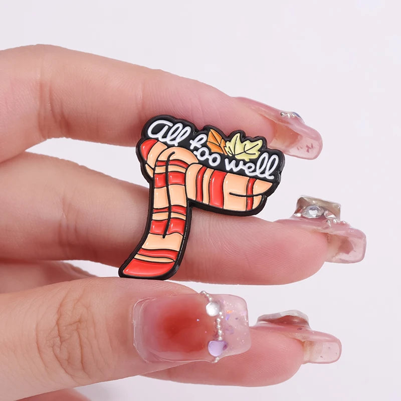 Creative Taylor Swift brooch, red scarf, All Too Well