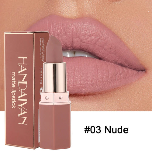 HANDAIYAN 6 Shades Matte Matte Lipstick Velvet Easy Tinting Long-Wear