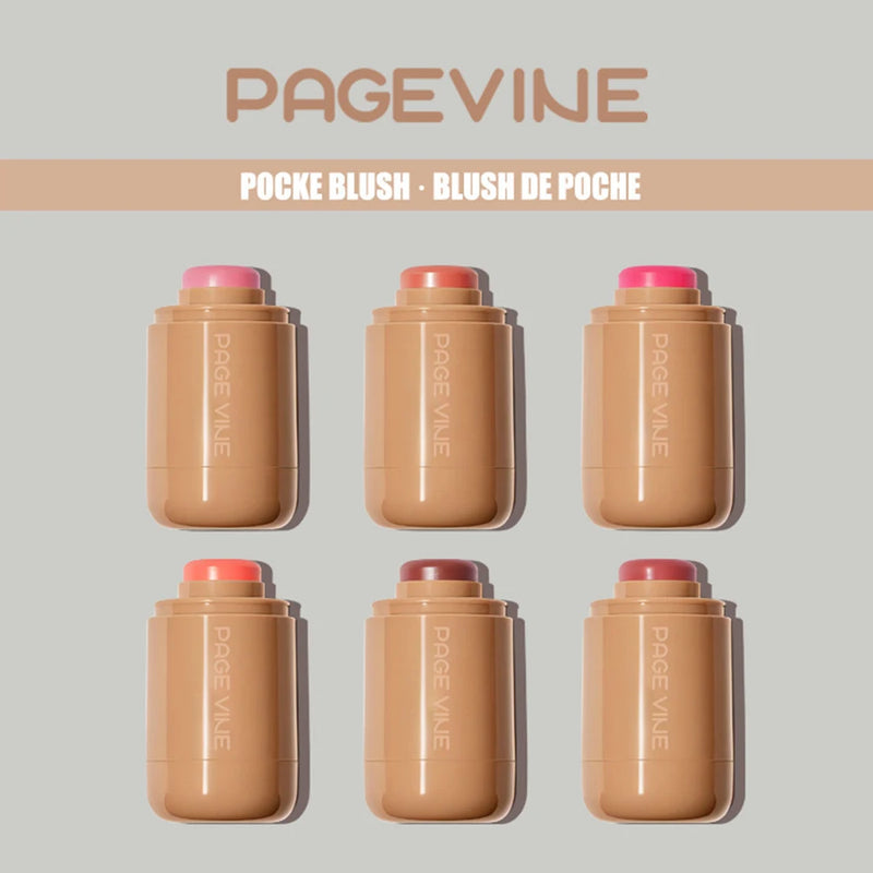 PAGE VINE Pocket Blush Stick Multi-Functional 6 Colors Lip & Cheek