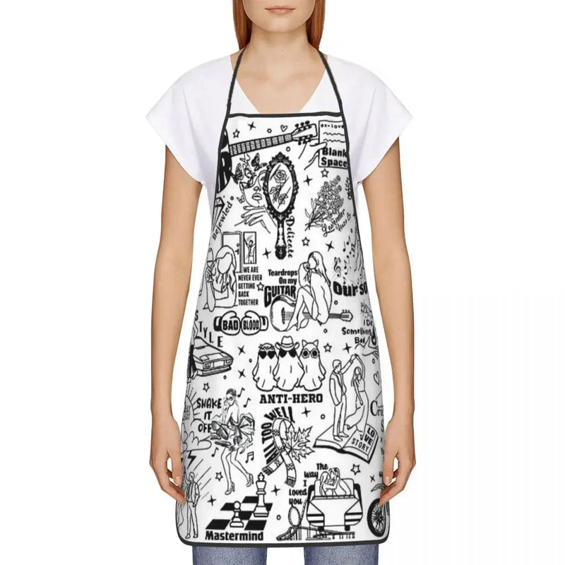 Taylor Swifts Eras Aprons Chef Cooking Cuisine Tablier Sleeveless Bib
