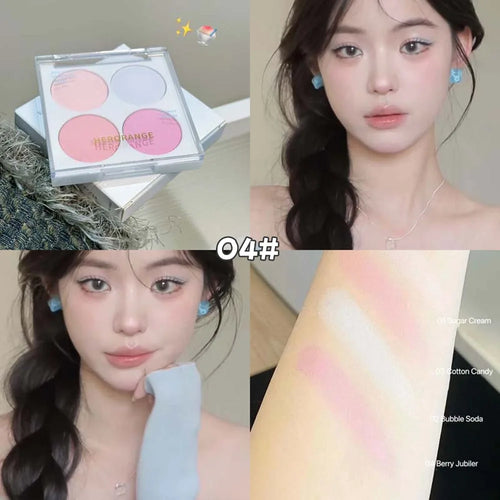 4 Colors Blush Powder Face Makeup Set Mixed Sweet Warm Colors Matte