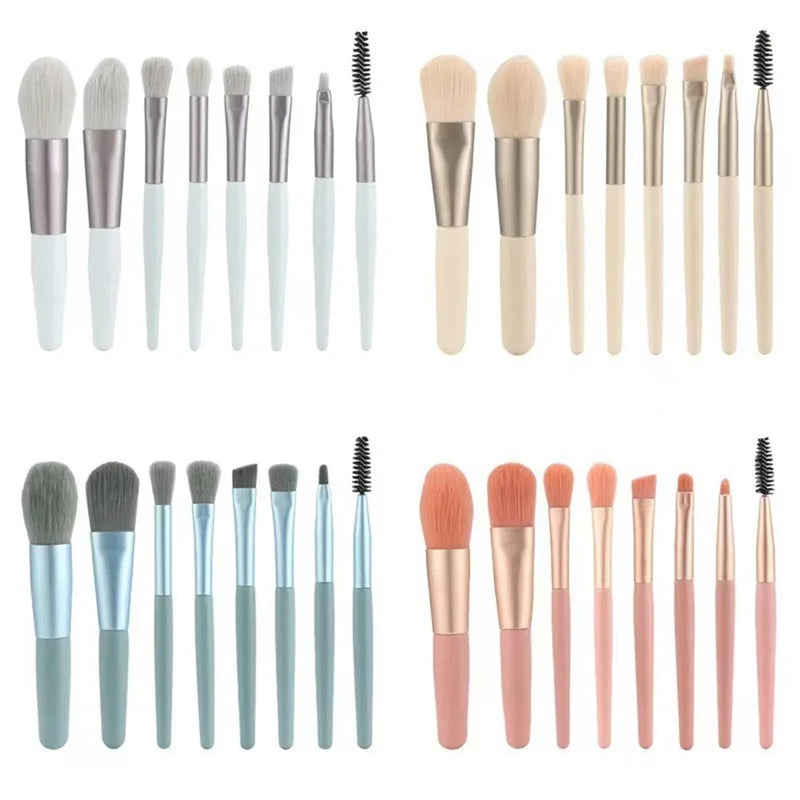 New 8Pcs Makeup Brush Set Makeup Concealer Brush Blush Loose Powder