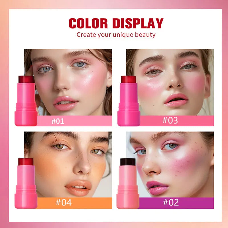 Jelly blush lip gloss stick for lazy people to contour, even skin