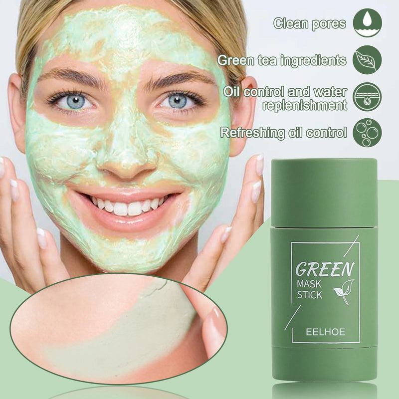 Green Tea Solid Mask Face Clean Mask Stick Shrink Pores Deep Cleans