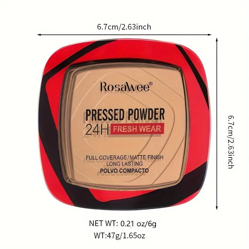 Matte Full Coverage Pressed Powder Foundation With Puff Applicator,
