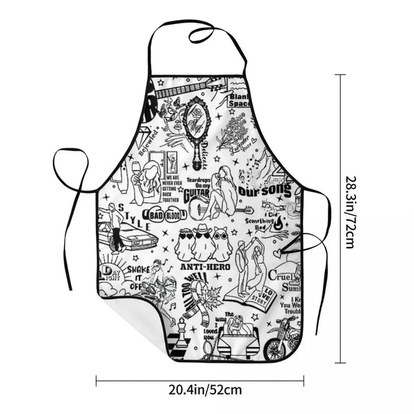 Taylor Swifts Eras Aprons Chef Cooking Cuisine Tablier Sleeveless Bib