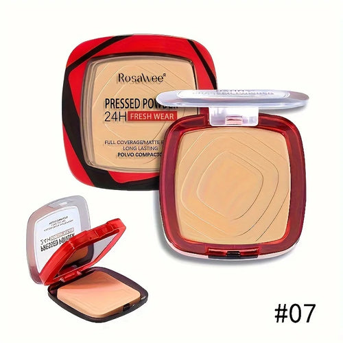 Matte Full Coverage Pressed Powder Foundation With Puff Applicator,